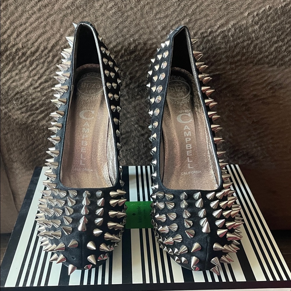 Jeffrey Campbell Black Silver Studded Heels